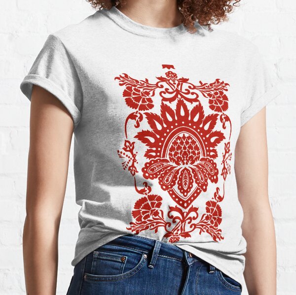 Damask in red Classic T-Shirt