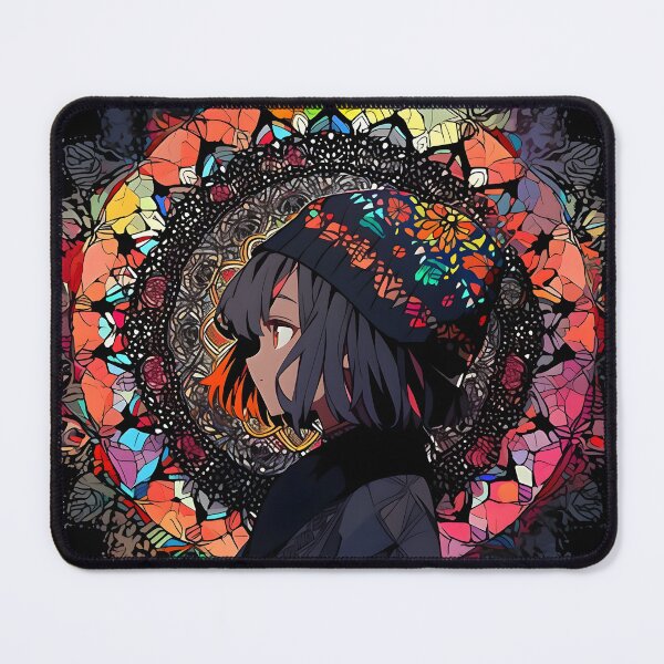 Item preview, Anime Girl in Gothic Mandala - Luminescent Mosaic designed and sold by Newborninfant.