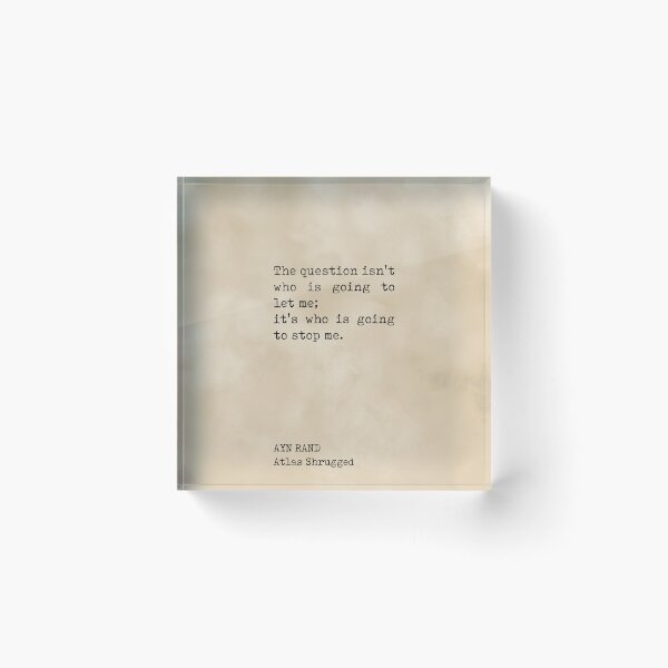 Item preview, The question isn't who is going to let me - Ayn Rand Quote - Literature - Typewriter Print - Vintage designed and sold by Studio Grafiikka.