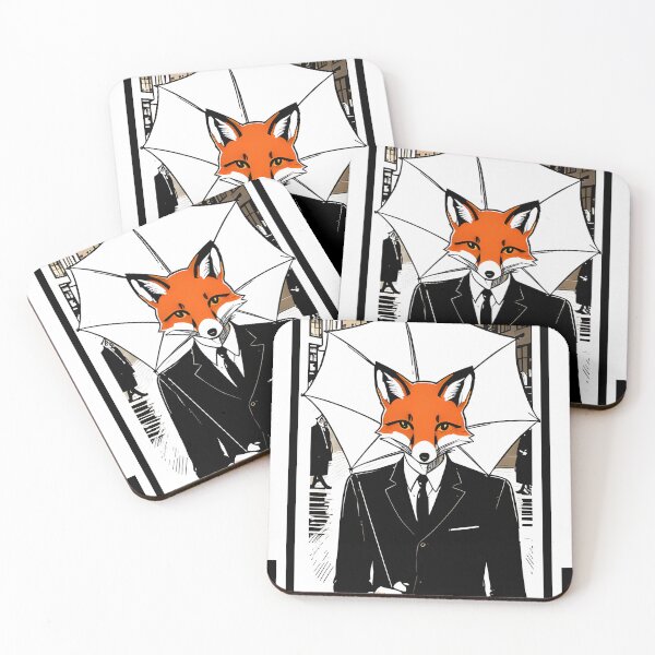 Item preview, A city fox with an umbrella  designed and sold by LifeisStickers.