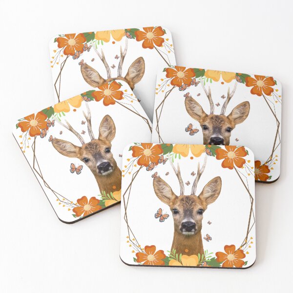 Item preview, Deer with flowers designed and sold by tiffanyo.