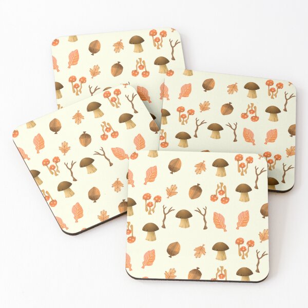 Item preview, Kawaii cottagecore fall mushroom, acorn, flower, and maple leaf sticker designed and sold by DozyJov.