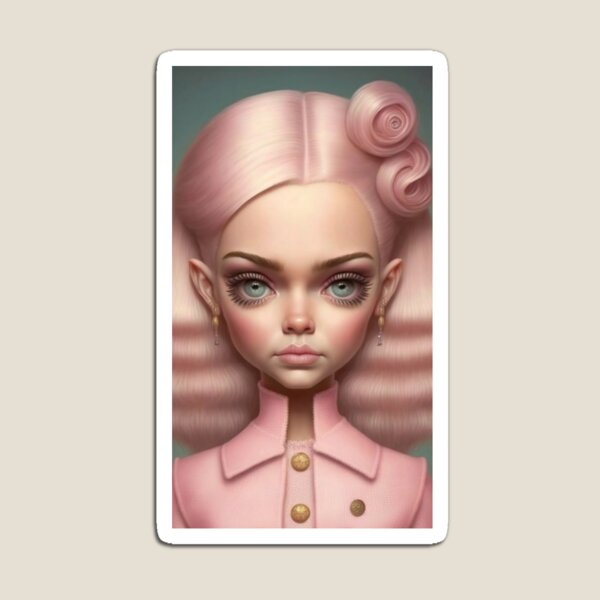 Pink Lady Doll Magnet