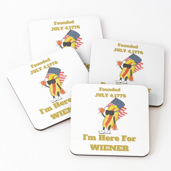 Item preview, Here For Wiener, 4th Of July designed and sold by ShopULove.