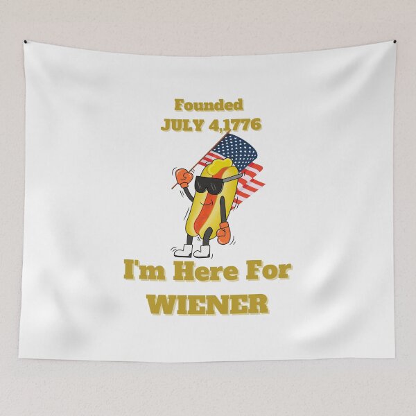 Item preview, Here For Wiener, 4th Of July designed and sold by ShopULove.