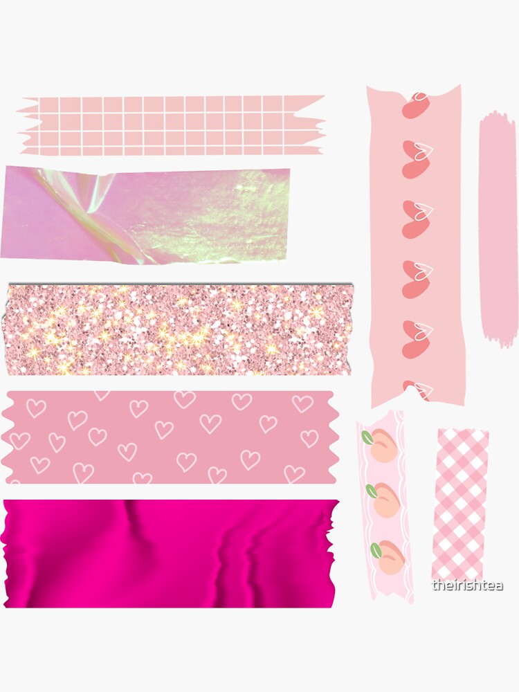 Pink washi tape Sticker for Sale by theirishtea