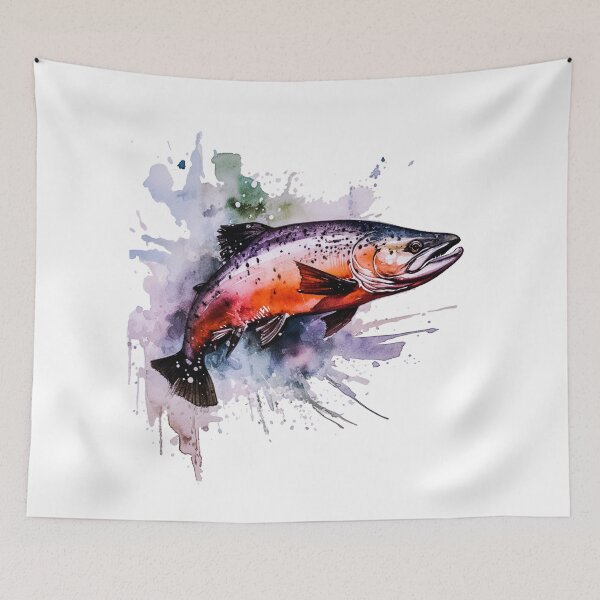 Item preview, Watercolor Sockeye Salmon designed and sold by OutOfTheBoxArt1.