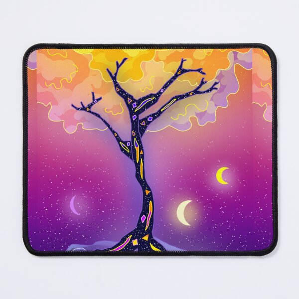 Item preview, Ethereal starry night sky fantasy tree illustration designed and sold by DozyJov.