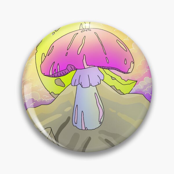 Item preview, Ethereal colorful fantasy mushroom over a moonlight starry night designed and sold by DozyJov.