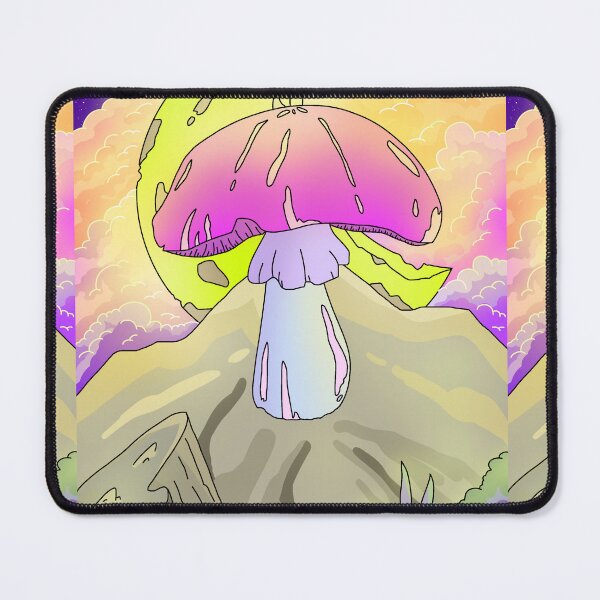 Item preview, Ethereal colorful fantasy mushroom over a moonlight starry night designed and sold by DozyJov.