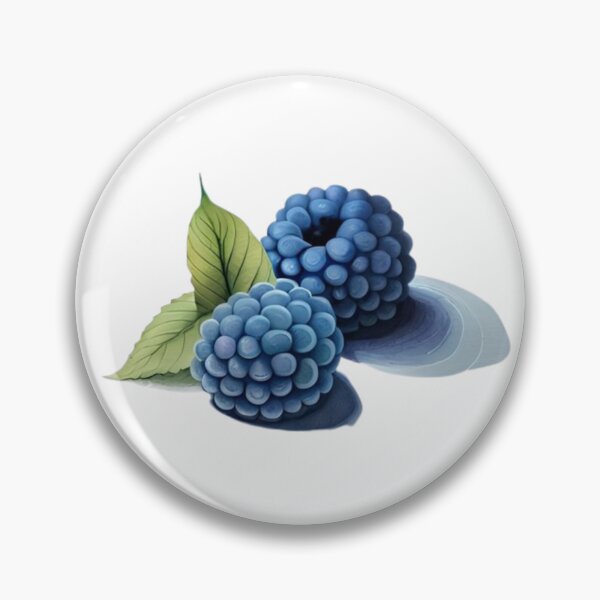 Item preview, Watercolor blue raspberries with leaves designed and sold by MyStickeroonies.