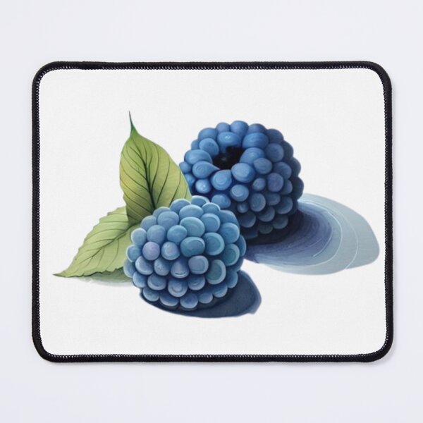 Item preview, Watercolor blue raspberries with leaves designed and sold by MyStickeroonies.
