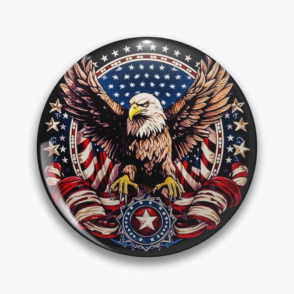 Artikelvorschau, Amerikanische Flagge mit Egal entworfen und verkauft von OutOfTheBoxArt1.