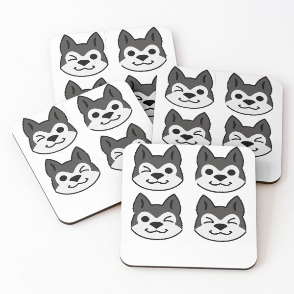Item preview, Four Black and White Siberian Huskies designed and sold by DerekWolff.