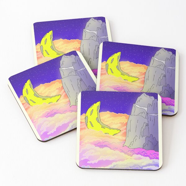 Item preview, Ethereal pastel color clouds over a starry moonlit night  designed and sold by DozyJov.