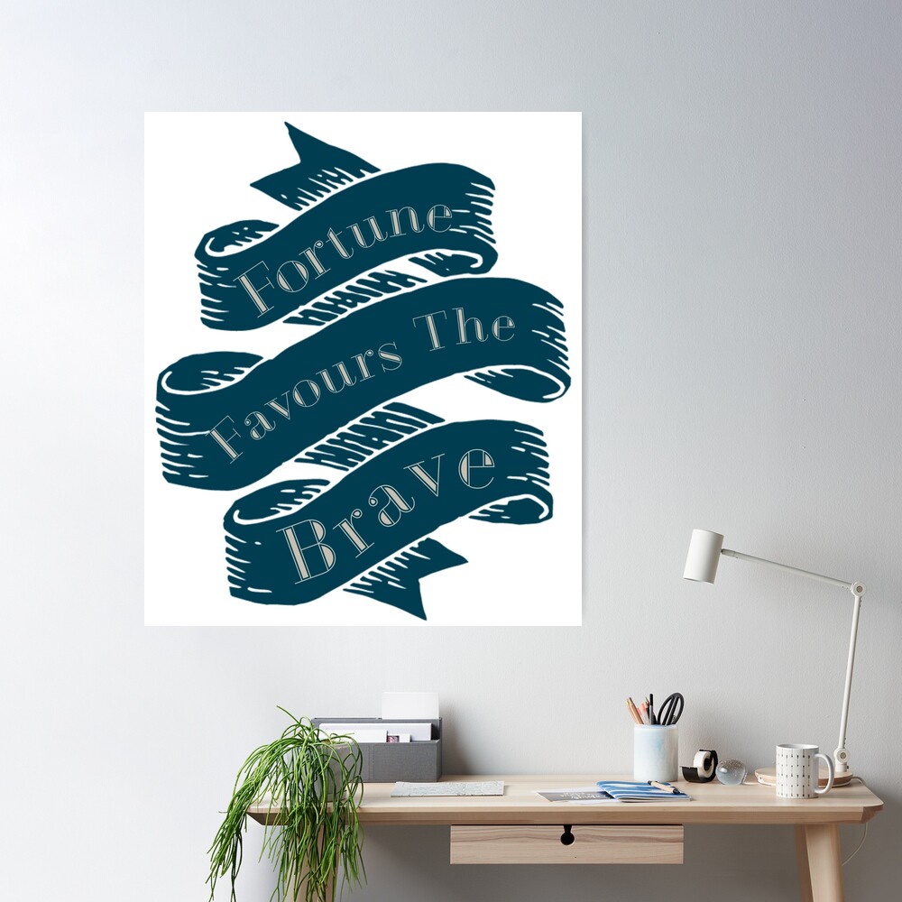 Vinyl Wall Decal Fortune Favors The Brave Inspiring Quote Stickers Mural  (g3714)