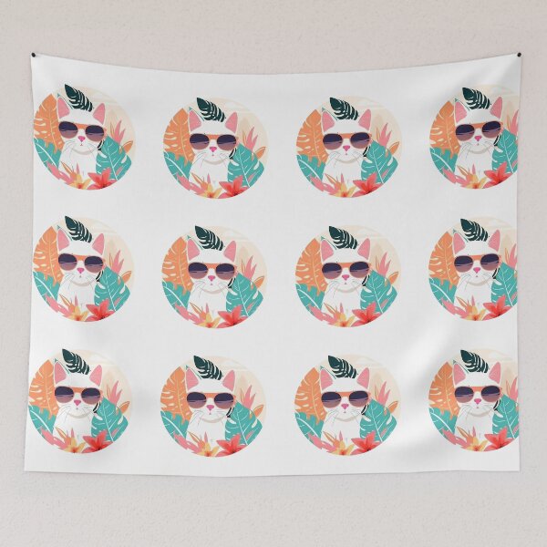 Item preview, Tropical white cat designed and sold by Len-adeu.