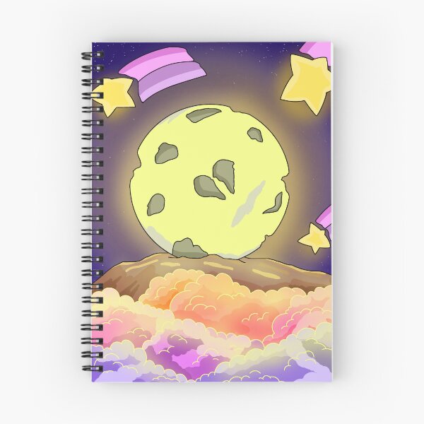 Item preview, Ethereal full moon and shooting stars over pastel color clouds night  designed and sold by DozyJov.