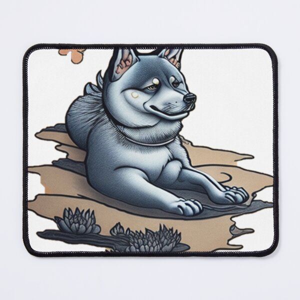 Item preview, Japanese UKIYOE style Black Shiba Inu No.2 designed and sold by Shibaken-RBshop.