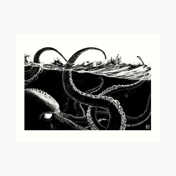 Kraken Rules the Sea Art Print