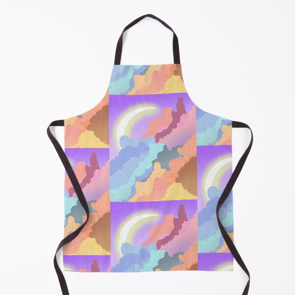 Item preview, Kawaii crescent moon over pastel color clouds designed and sold by DozyJov.
