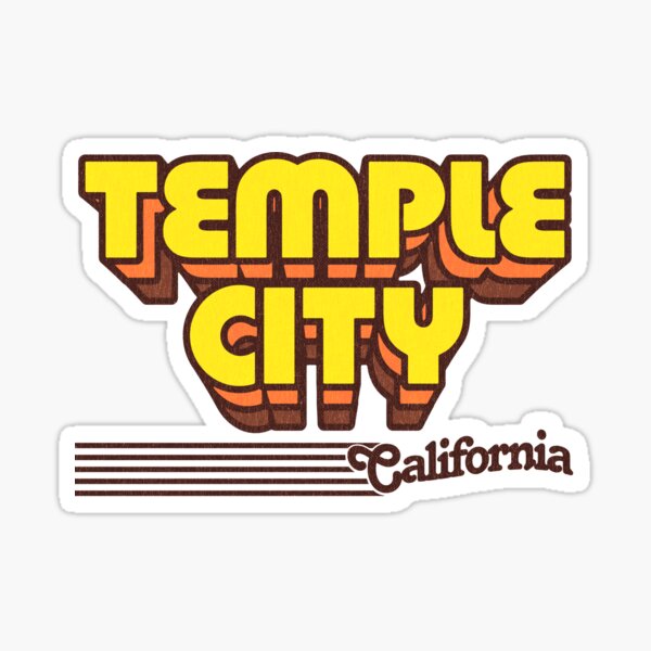 "Temple City, California Retro Stripes" Sticker for Sale by