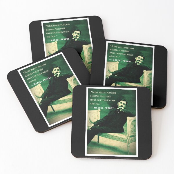 Item preview, Marcel Proust portrait and quote: Desire makes everything blossom;  designed and sold by artbleed.