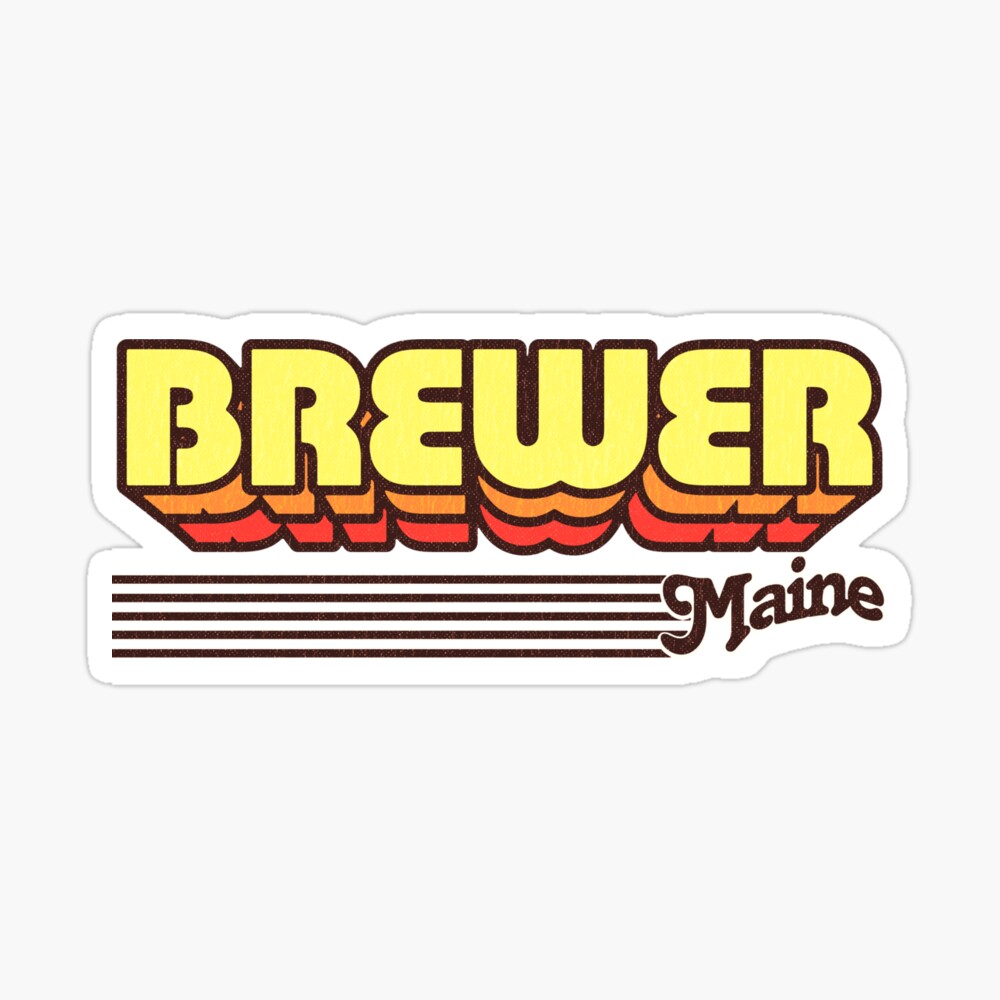 Brewer, Maine | Retro Stripes Sticker