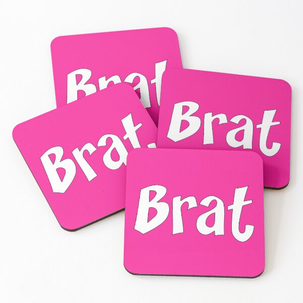 Item preview, Brat - White on Hot Pink designed and sold by TeaseMePleaseMe.