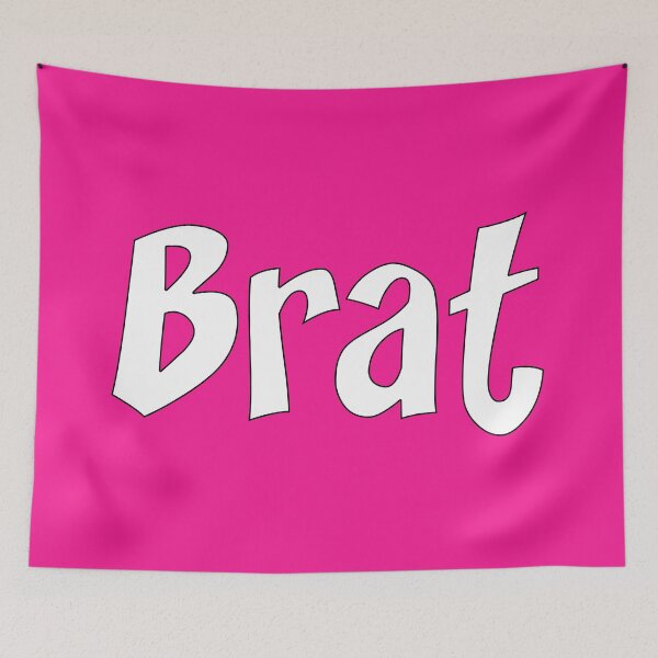 Item preview, Brat - White on Hot Pink designed and sold by TeaseMePleaseMe.