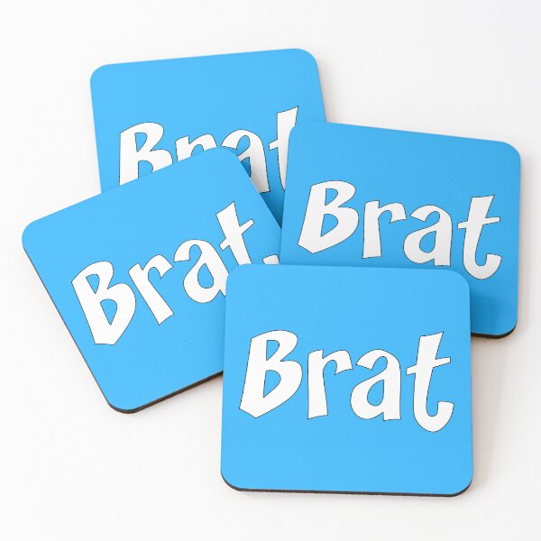 Item preview, Brat - White on Cyan designed and sold by TeaseMePleaseMe.