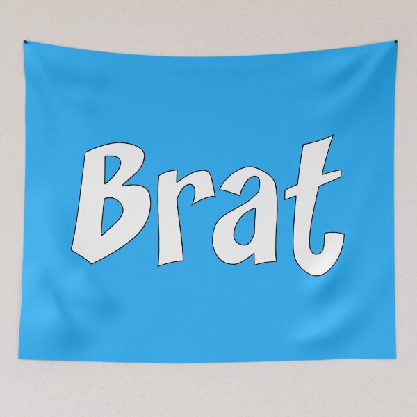 Item preview, Brat - White on Cyan designed and sold by TeaseMePleaseMe.