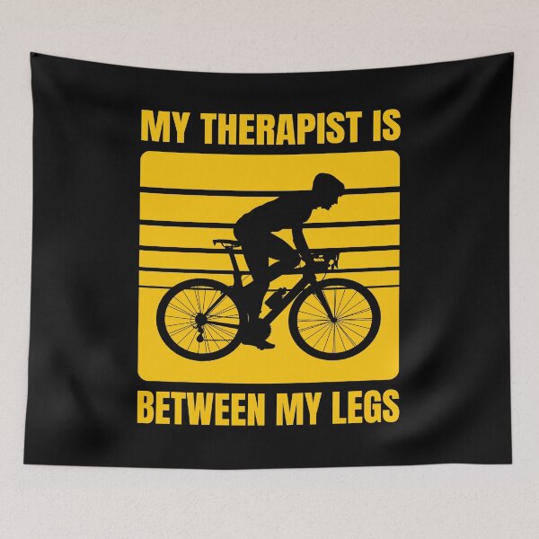 Item preview, My Therapist Is Between My Legs Funny Cycling Quote   designed and sold by Bad Kitty Designz.