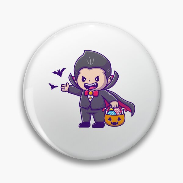 Item preview, cute dracula holding pumpkin basket with candy designed and sold by quanlh.