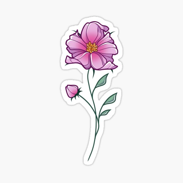 November Birth Flower Sticker: Chrysanthemum – The Redheaded Camel