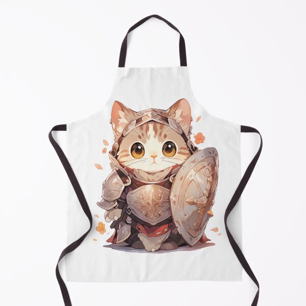 Item preview, Cute Kawaii Cat in Armor Art Young Warrior Kitty designed and sold by CozyKawaiiArt.