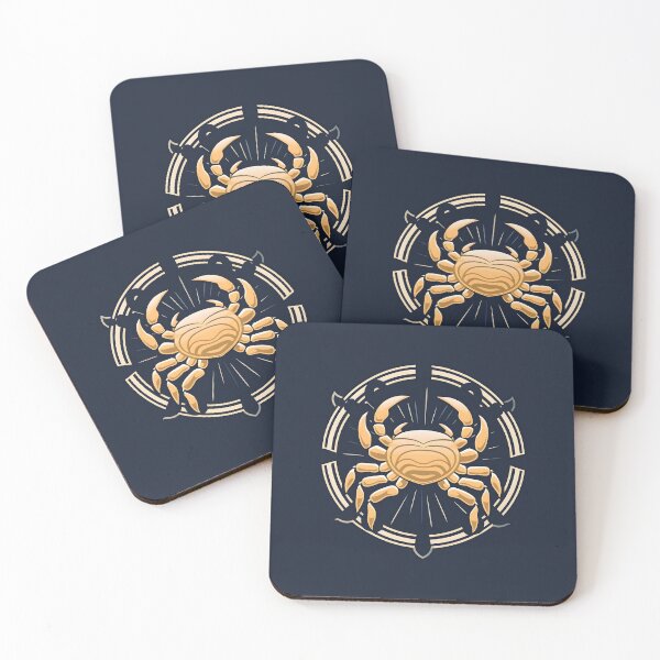 Item preview, Art Deco Cancer Crab Emblem - Zodiac June July Birth Month - Nautical Sunburst Illustration designed and sold by l8yofthelake.