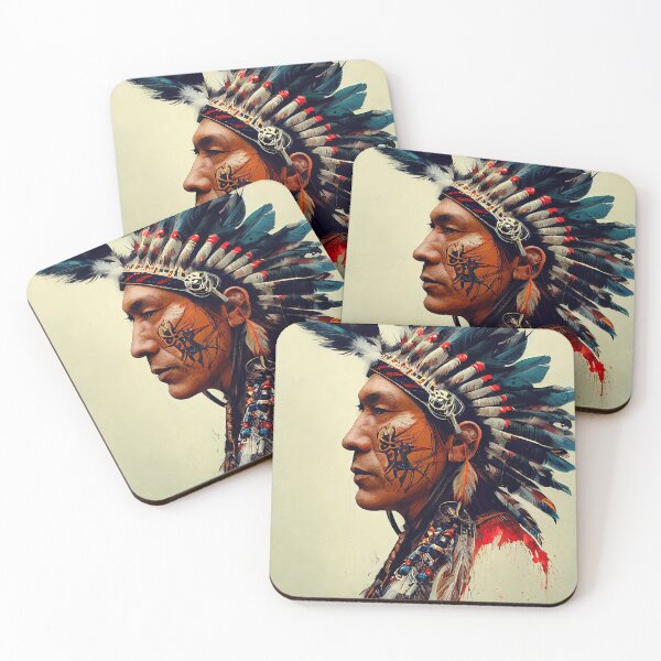 Item preview, Chief Profile - Majestic Graphic Art portraying Native American Warrior designed and sold by Piotrek0001.