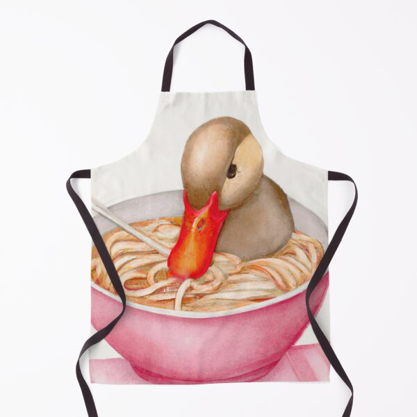 Item preview, Adorable duck sitting on a of bowl eating noodle-Edited AI generated art designed and sold by Frostp.