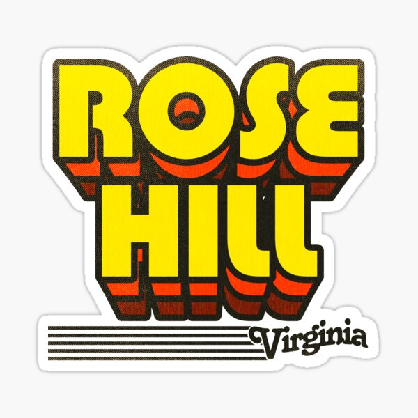 "Rose Hill, Virginia Retro Stripes" Sticker for Sale by retroready
