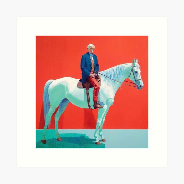 Item preview, david hockney white horseman designed and sold by AndreaScollen.