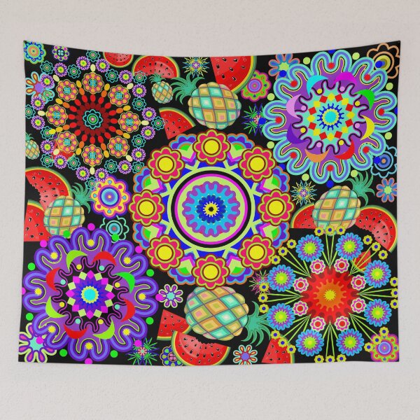 Item preview, Mandalas & Exotic Fruits Pattern   designed and sold by BluedarkArt.