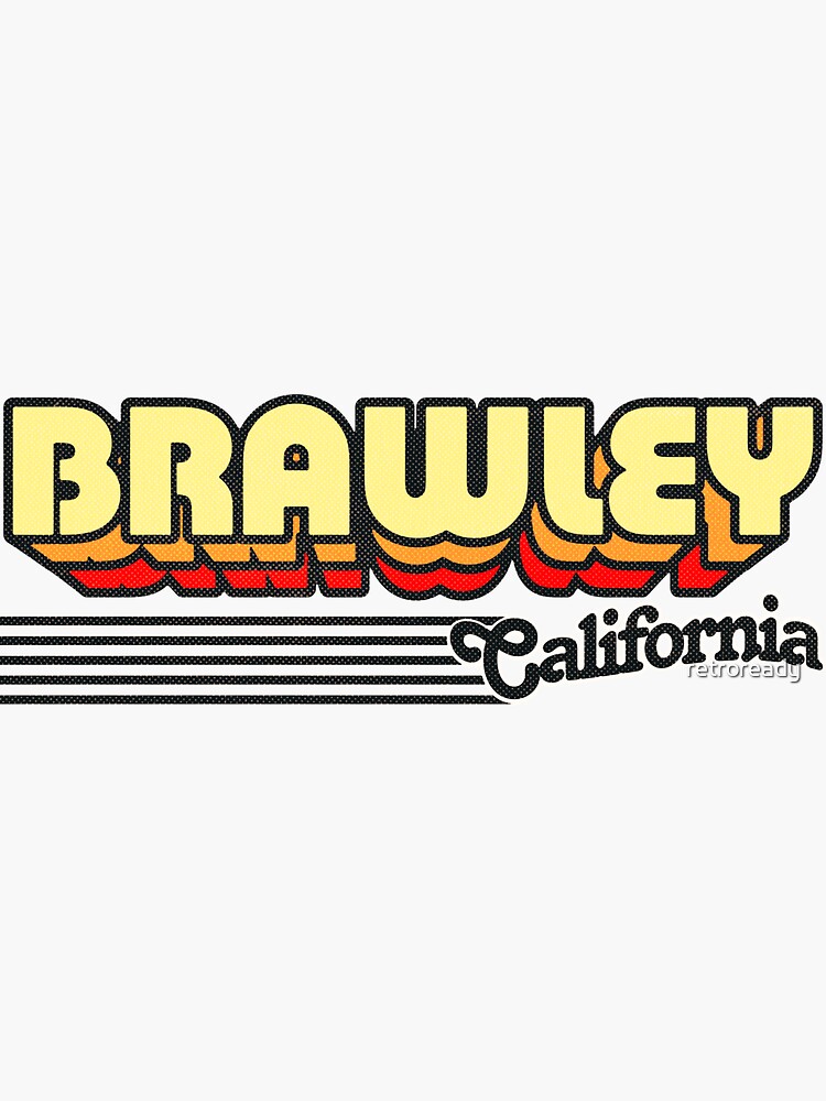 "Brawley, California Retro Stripes" Sticker for Sale by retroready