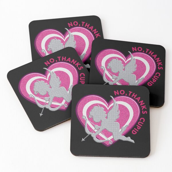 Item preview, No,Thanks Cupid black designed and sold by fleurdesignart.