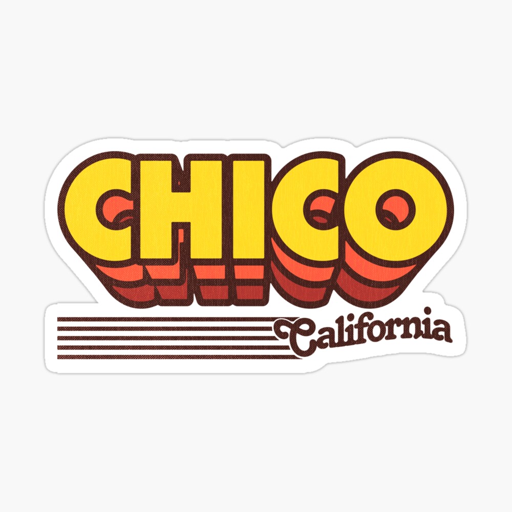 Chico, California | Retro Stripes Sticker