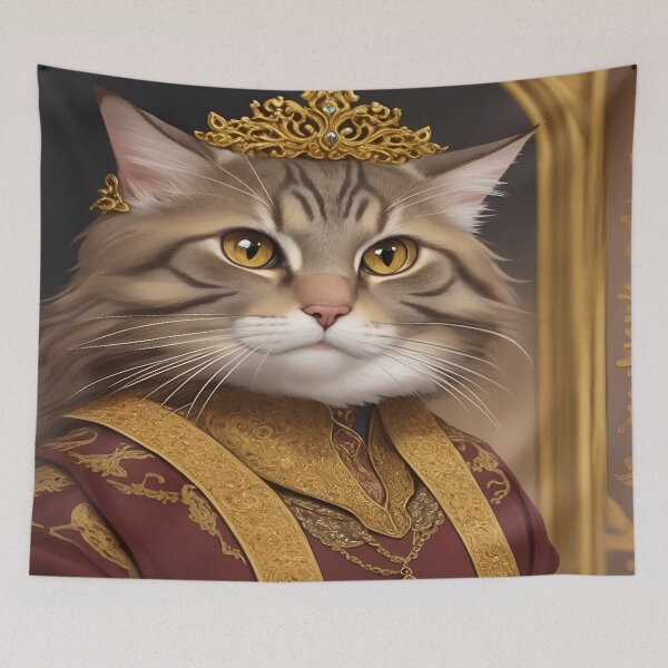 Item preview, Captivating Royal Cat Portraits:Discover the Elegance and Grace of Feline Art designed and sold by Tamas Das.