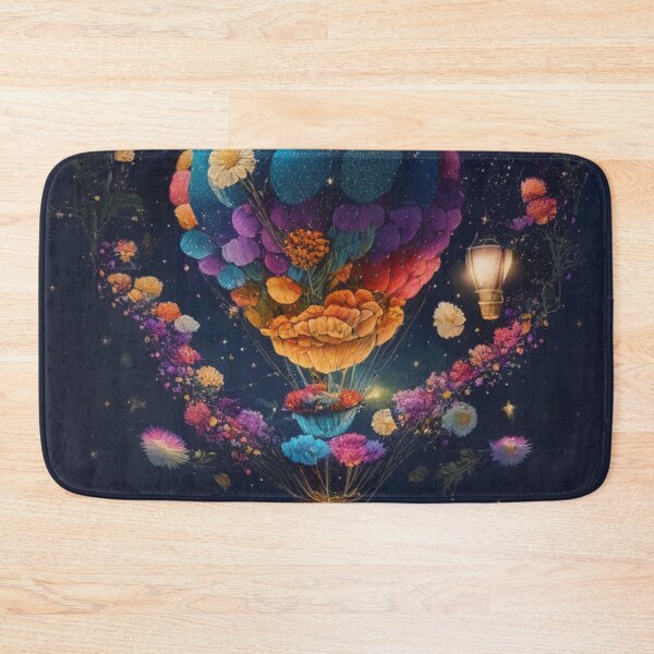 Item preview, Colorful Hot Air Balloon Made of Flowers in the Colorful Night Sky 4 designed and sold by XamiDesign.