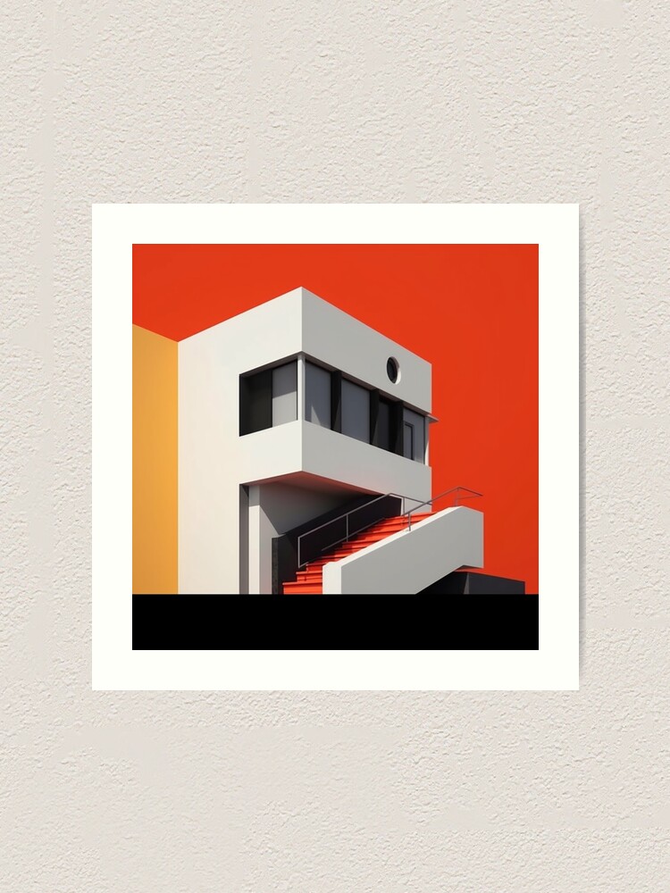 Minimalistic Bauhaus Architecture Poster, Minimal Bauhaus