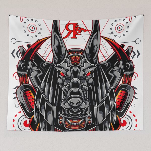 Aperçu de l'œuvre ROGUE ANUBIS CYBERPUNK TATOUAGE ART créée et vendue par Rogueclothes.