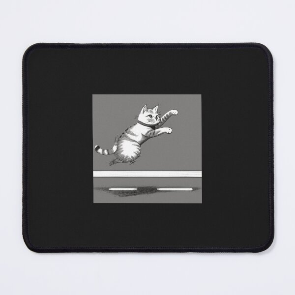 Item preview, Drawing of a cat doing the long jump in Black and White designed and sold by cesavision.